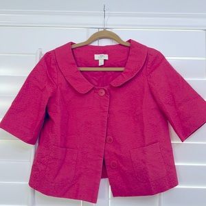 Pink salmon short sleeve blazer with pockets